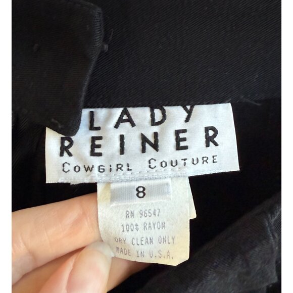 Vintage Lady Reiner A Line black skirt with belt loops - Picture 6 of 7